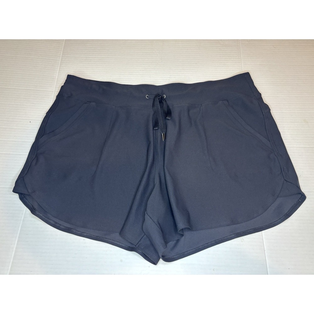 TEK GEAR On the Go Black Skort Womens XL, Pockets, Drawstring